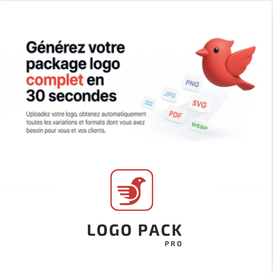 Exporter les logos dans toutes ses déclinaisons de couleurs et formats - Logo Pack Pro